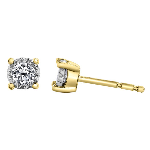 Illuminaire Diamond Stud Earrings- 0.20ct TDW Yellow Gold Illuminaire Diamond Stud Earrings- 0.20ct TDW Yellow Gold