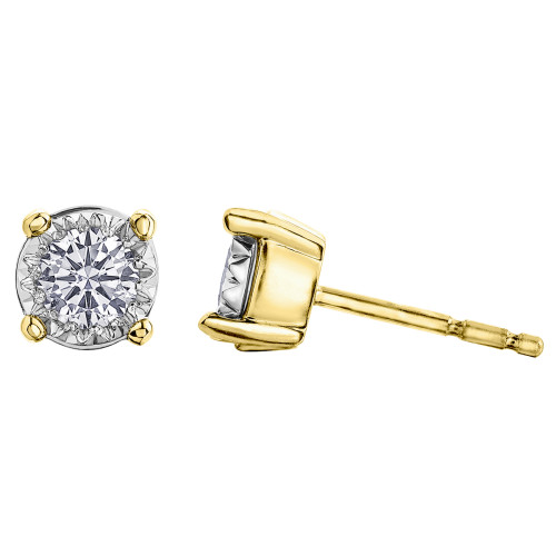 Illuminaire Diamond Stud Earrings- 0.50ct TDW Yellow Gold