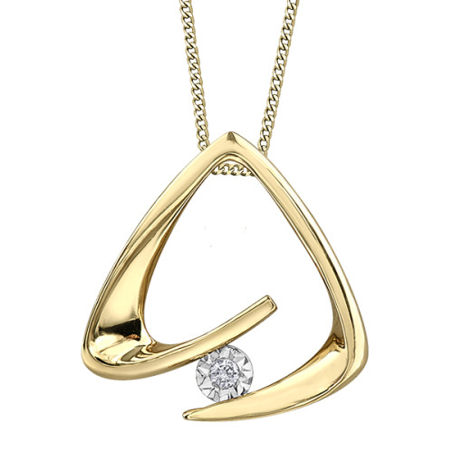 Yellow Gold Illuminaire Diamond Necklace- 0.01ct