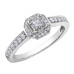 Princess Cut Illusion Set Diamond Ring with Halo- 0.41ct TDW