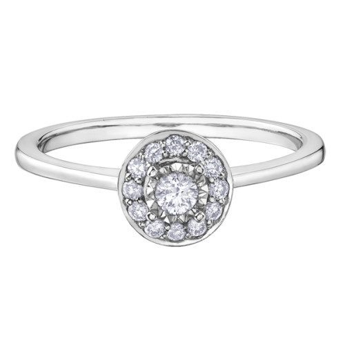 Illusion Set Diamond RIng with Halo- 0.19ct