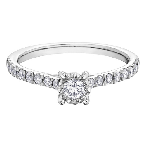 White Gold Illusion Set Diamond Ring- 0.40ct TDW