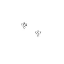 Trinity Post Earrings- Silver & Diamond