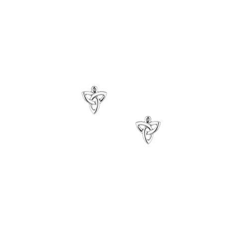 Trinity Post Earrings- Silver & Diamond