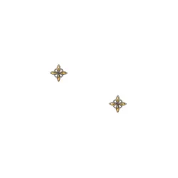 Silver and 10k Gold Celestial Stud Earrings