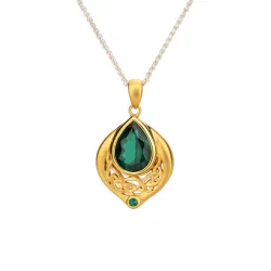 24k Vermeil over Silver with Lab Grown Emerald Alchemy Pendant