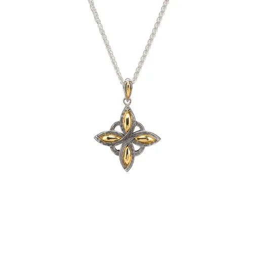 Silver and 10k Gold Celestial Star Pendant - Reversible