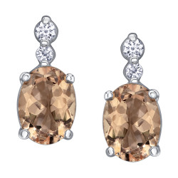 Morganite and Canadian Diamond Earrings- 0.11ct TDW