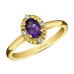 Amethyst and Canadian Diamond Ring- 0.04ct TDW