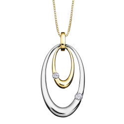 Oval Hoops Canadian Diamond Necklace- 0.09ct TDW