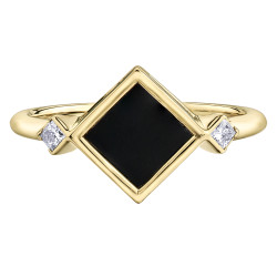 Onyx and Canadian Diamond Ring
