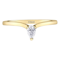 Casual Lux Pear Shape Canadian Diamond Solitaire Ring- 0.12ct