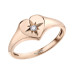 Star Set Heart Shaped Rose Gold Canadian Diamond Ring- 0.03ct