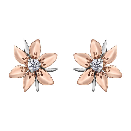 Prairie Lily Canadian Diamond Earrings- 0.13ct TDW