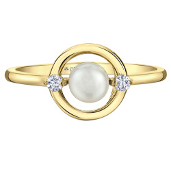 Pearl and Canadian Diamonds Ring- 0.06ct TDW