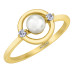 Pearl and Canadian Diamonds Ring- 0.06ct TDW