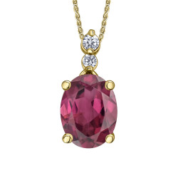 Rhodolite Garnet & Canadian Diamond Necklace- 0.05ct TDW