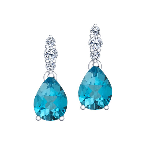 Blue Topaz and Canadian Diamond Earrings- 0.20ct TDW