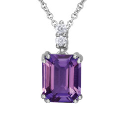 Amethyst and Canadian Diamond Necklace- 0.06ct TDW