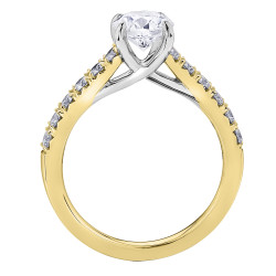 Canadian Diamond 18K Yellow and White Gold Ring- 0.82ct TDW