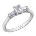 Three-Stone Emerald Cut Canadian Diamond Ring with Tapered Bagettes- .72ct TDW