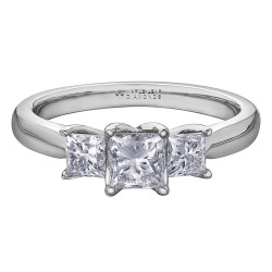 Three-Stone Princess Cut Canadian Diamond Ring- 1.05ct TDW