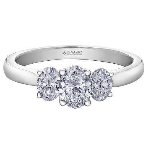 Three-Stone Oval Canadian Diamond Ring- 1.03ct TDW