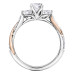 Three-Stone Canadian Diamond 18KPD White and Rose Gold Ring- 1.02ct TDW