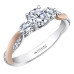 Three-Stone Canadian Diamond 18KPD White and Rose Gold Ring- 1.02ct TDW