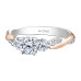 Three-Stone Canadian Diamond 18KPD White and Rose Gold Ring- 1.02ct TDW