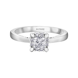 Princess Cut Canadian Diamond Ring with Halo- 0.64ct TDW