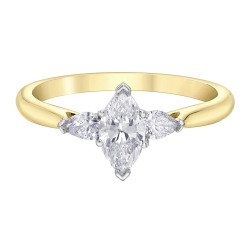 Marquise Canadian Diamond Ring Three-Stone Ring- 0.73ct TDW