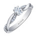 Oval Canadian Diamond 18KPD White Gold Ring- 0.45ct TDW