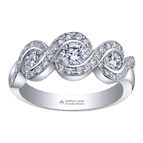 Tides of Love Canadian Diamond Three-Stone Ring- 0.61ct TDW