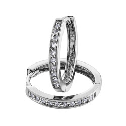 Diamond Hoop Earrings- 0.10ct TDW White Gold