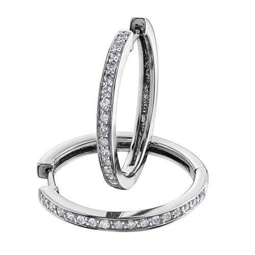 Diamond Hoop Earrings- 0.25ct TDW White Gold