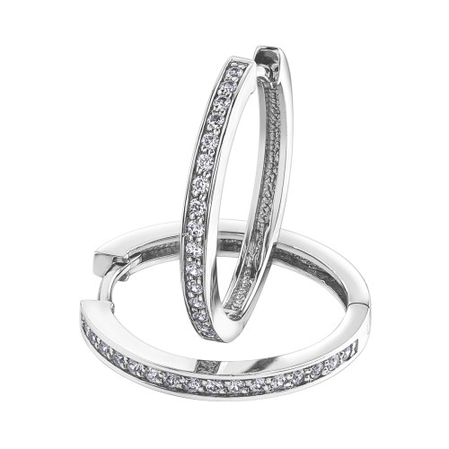 Diamond Hoop Earrings- 0.33ct TDW White Gold