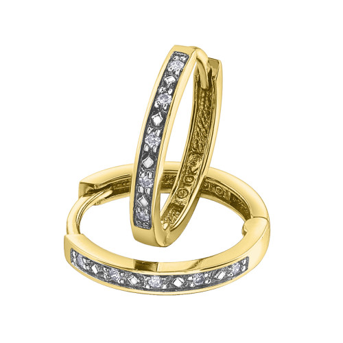Diamond Hoop Earrings- 0.05ct TDW Yellow Gold Diamond Hoop Earrings- 0.05ct TDW Yellow Gold