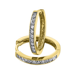 Diamond Hoop Earrings- 0.10ct TDW Yellow Gold