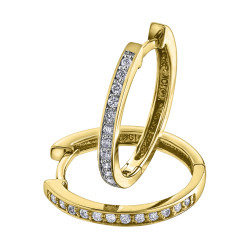 Diamond Hoop Earrings- 0.15ct TDW Yellow Gold