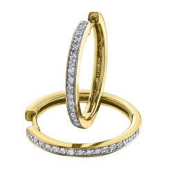 Diamond Hoop Earrings- 0.25ct TDW Yellow Gold