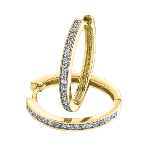 Diamond Hoop Earrings- 0.33ct TDW Yellow Gold