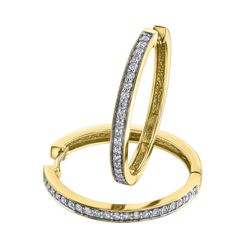 Diamond Hoop Earrings- 0.50ct TDW Yellow Gold