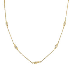 Diamond and Yellow Gold Station Necklace- 0.45ct TDW
