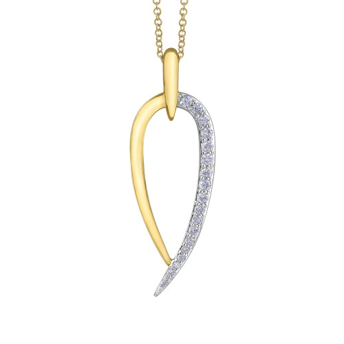 Yellow Gold and Diamond Arc Necklace- 0.20ct TDW Yellow Gold and Diamond Arc Necklace- 0.20ct TDW