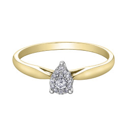Pear Shape Diamond Cluster Ring- 0.08ct