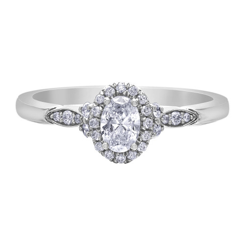 Oval Halo Diamond Ring- 0.44ct TDW