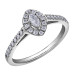Marquise Cut Diamond Ring with Halo and Shoulder Diamonds- 0.33ct