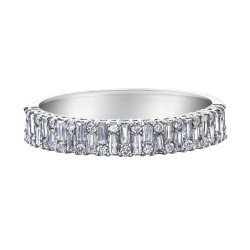 Baguette and Round Cut Diamond Band- 0.50ct TDW
