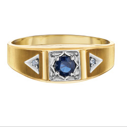 Sapphire and Diamond Gent's Ring- 0.016ct